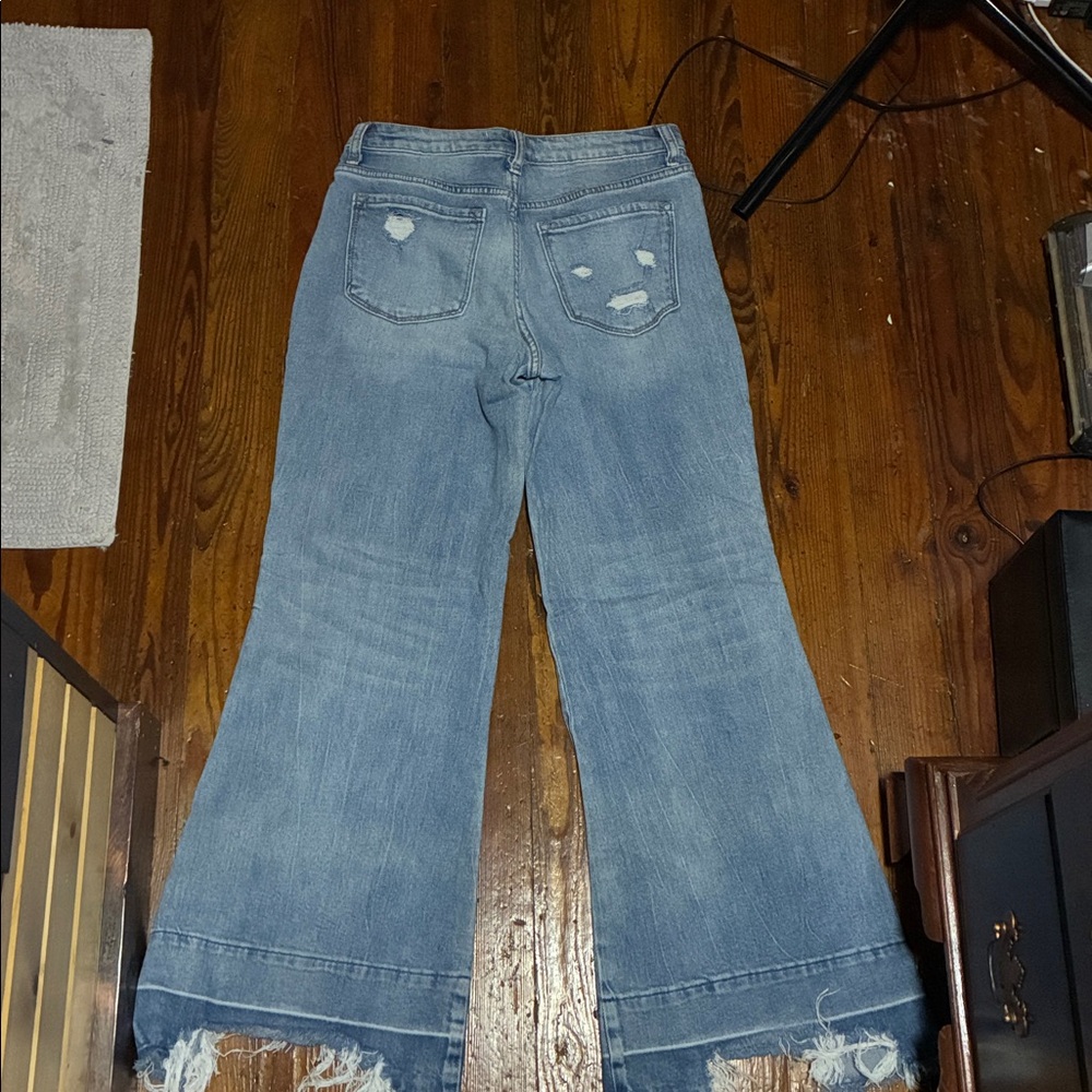 Flying Monkey Blue Flare Wide Leg Jeans - Picture 2 of 2